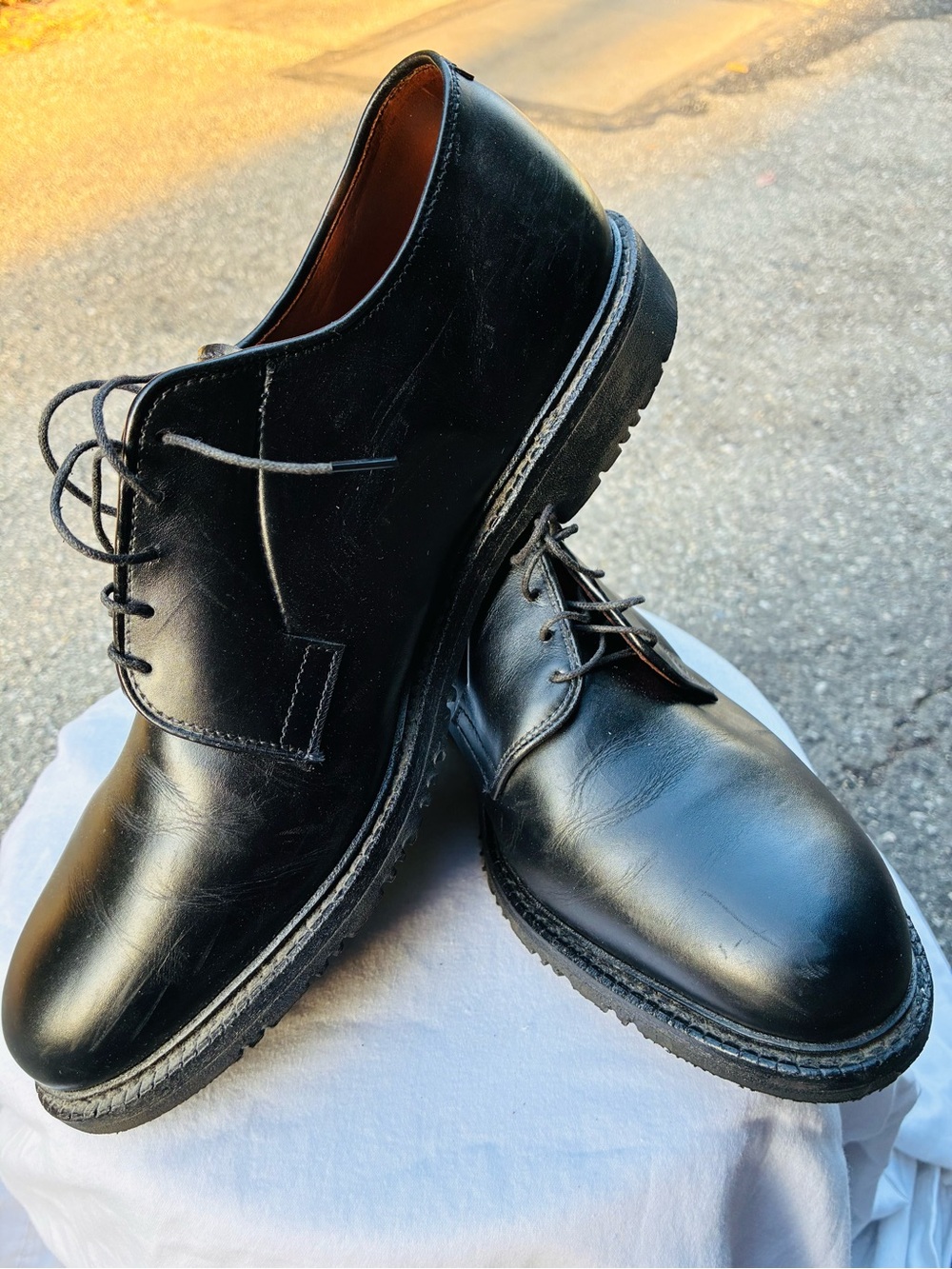 Allen Edmonds Black Wilbert Derby Shoes, Size 9.5